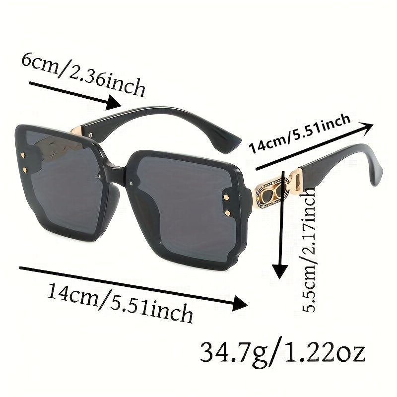 1 Pair Women's Oversized Square Shield Fashion Glasses - Gradient Color-Changing Lenses