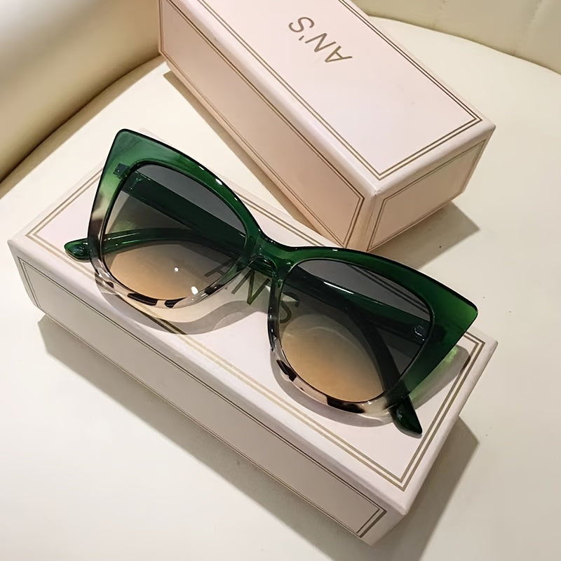 Women's Cat-Eye Gradient Glasses - Non-Prescription Vintage eyewear with Anti-Blue Light Lens