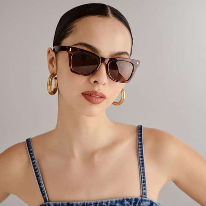 Women'S Bellatrix Fashion Glasses - Oversized Round Frame, Tortoiseshell Pattern & Brown-Tinted Lens