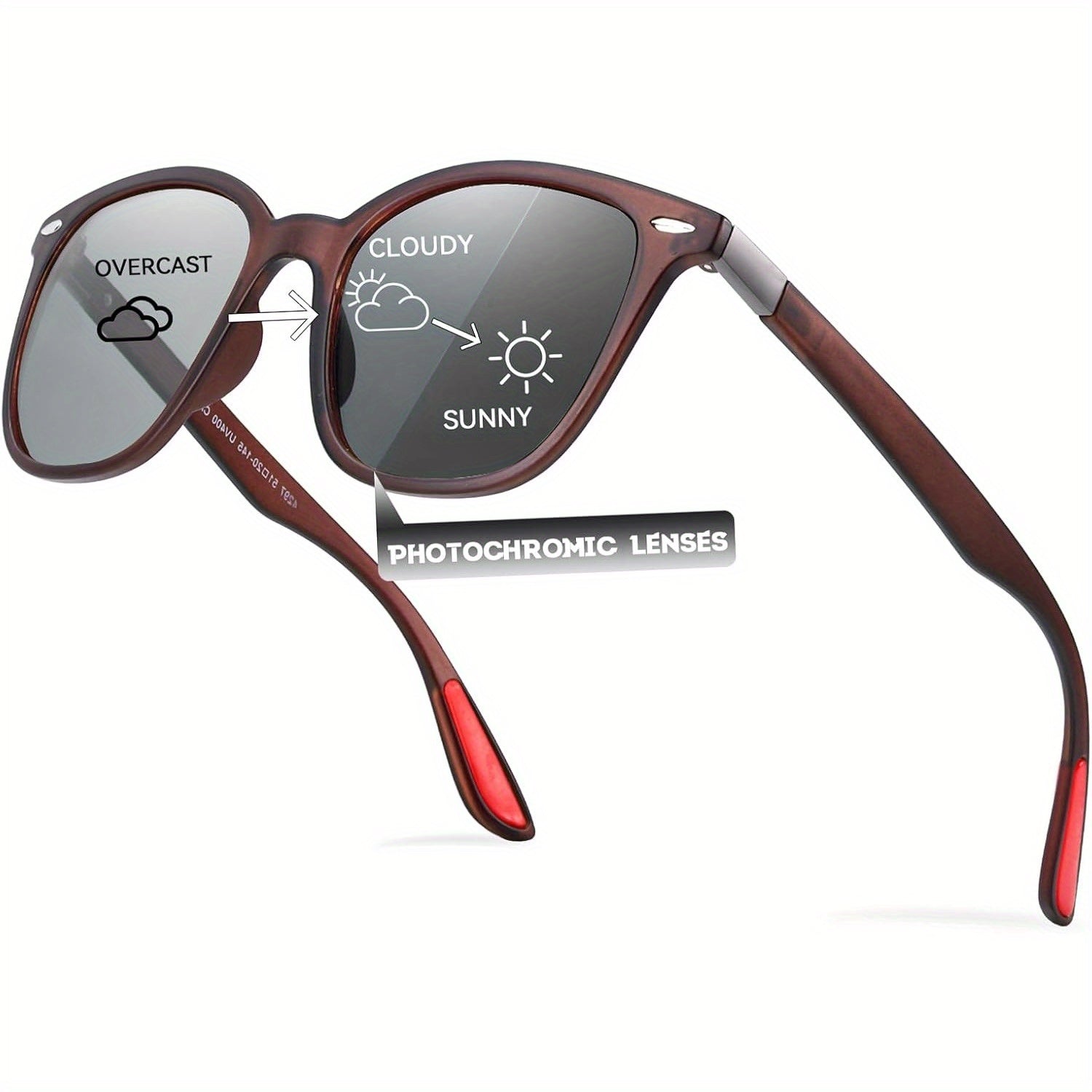 Photochromic for Men & Women - Anti-Glare Driving Glasses with Ultra-Light TR90 Frame - Adaptive for Day\u002F Night Use SG4297