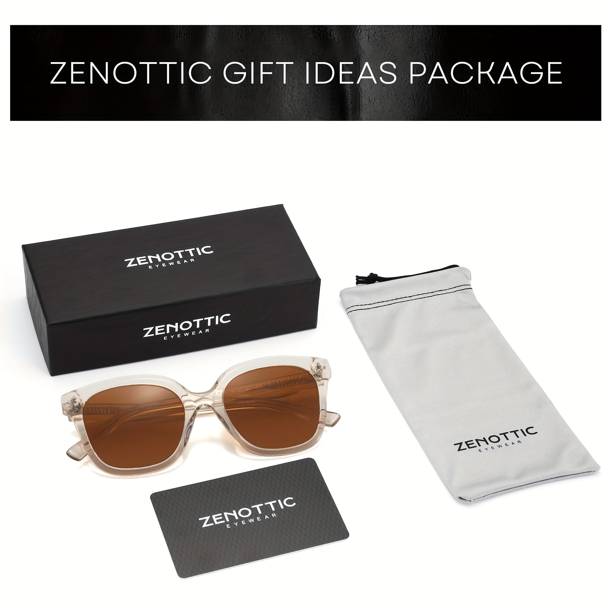 ZENOTTIC Polarized Glasses Women Trendy: Square Designer Acetate Glasses - Retro Shades For Vacation UV400 Protection