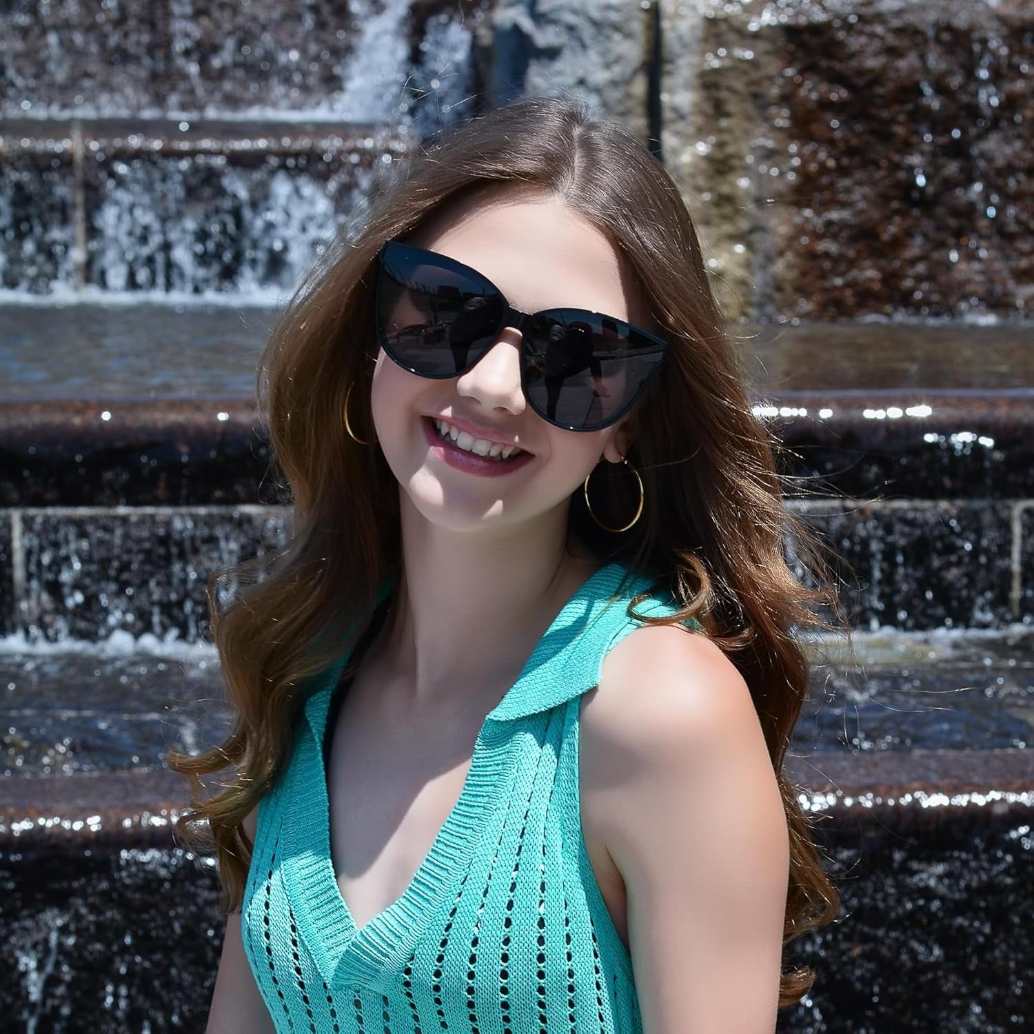 Women'S Cat Eye Glasses - Polarized Oversized Vintage Fashion Shades with 99.99% UV400 Protection - Retro Chic Eyewear for Driving