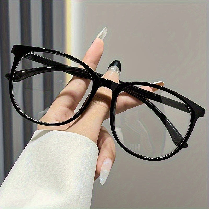 3pcs Retro Classic Fashion Glasses - Minimalist Round Full Rim TR PC Polycarbonate Frames in Black