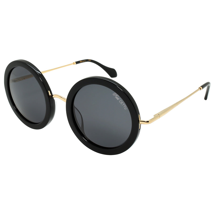 Sophisticated Handcrafted Italian Women's Designer Eyewear with Round Acrylic Frame