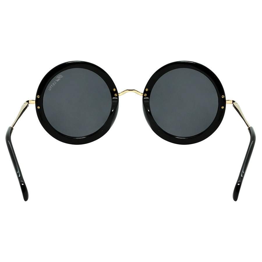 Sophisticated Handcrafted Italian Women's Designer Eyewear with Round Acrylic Frame