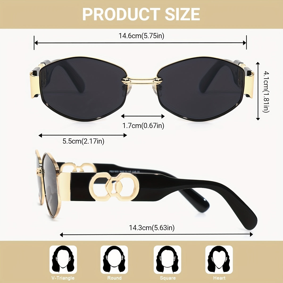 Vintage Oval Narrow Frame Sunglasses for Women and Men