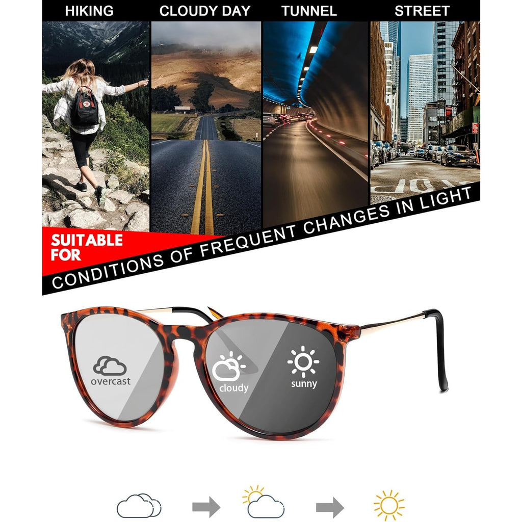 Women'S Photochromic Glasses with Polarized Lenses – Protection, Reduce Eye Fatigue