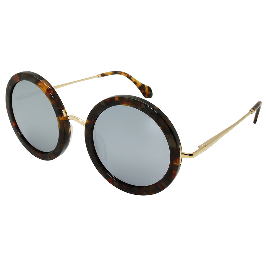 Sophisticated Handcrafted Italian Women's Designer Eyewear with Round Acrylic Frame