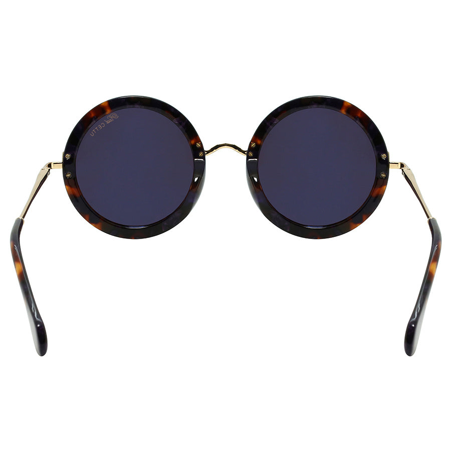 Sophisticated Handcrafted Italian Women's Designer Eyewear with Round Acrylic Frame