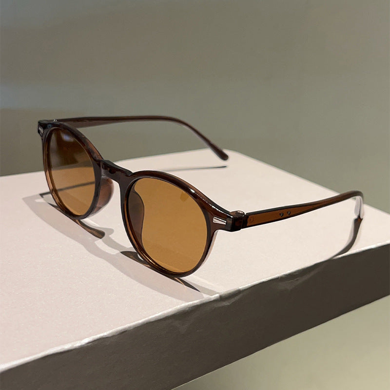 Men's Retro Round Tortoiseframe-Style Fashion Glasses - Polarized Anti-Blue Light Non-Prescription Glasses