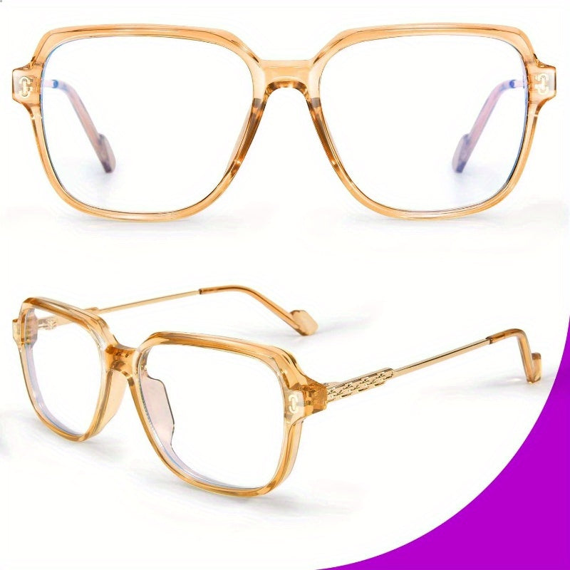 Oversized Light Blocking Glasses with Chic Square TR90 Frame and Metal Temple Women Men REMY