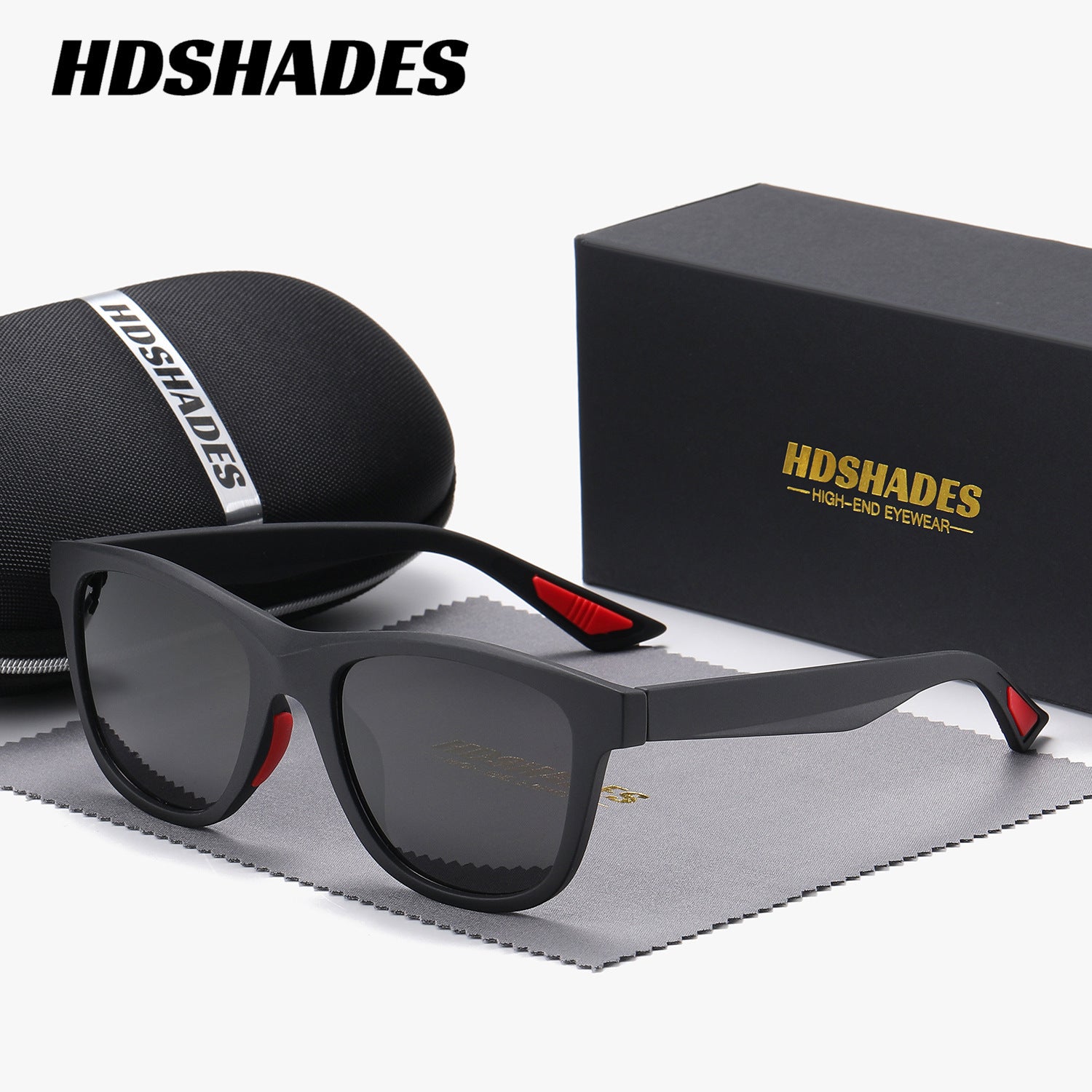 HDSHADES Unisex Trendy Stylish Full-Frame Polarized Glasses Square Rock Climbing Glasses UV400