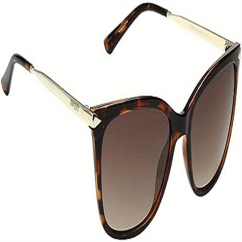 's Tortoiseshell-like Cat-Eye Fashion Glasses - Black UV Protection Plastic Frame Glasses with Brown Tinted -like Effect